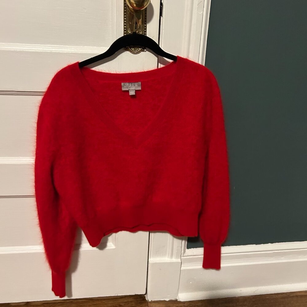 J Crew Brushed Cashmere V Neck Sweater Small